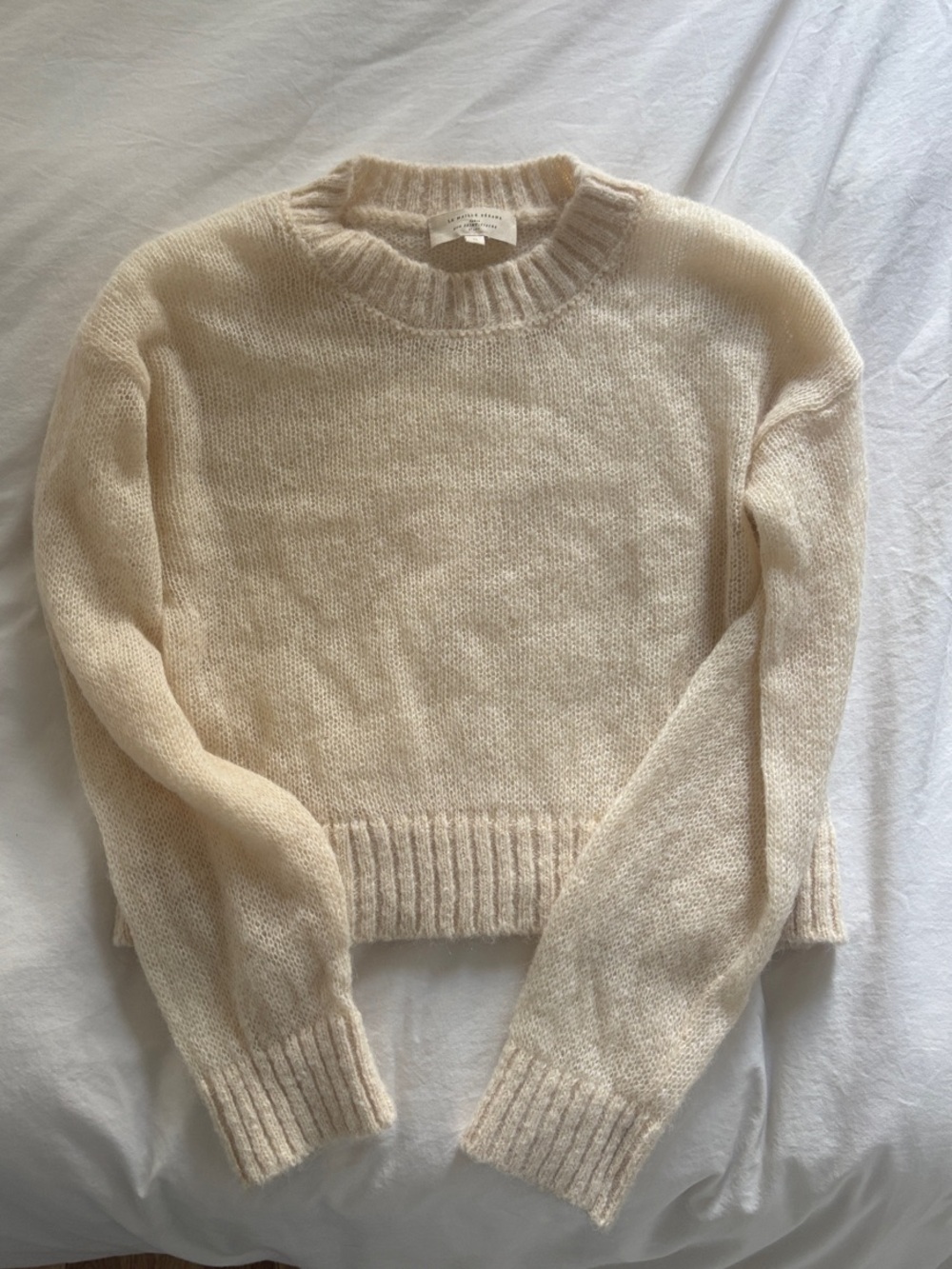 Sezane Cream Crewneck Sweater